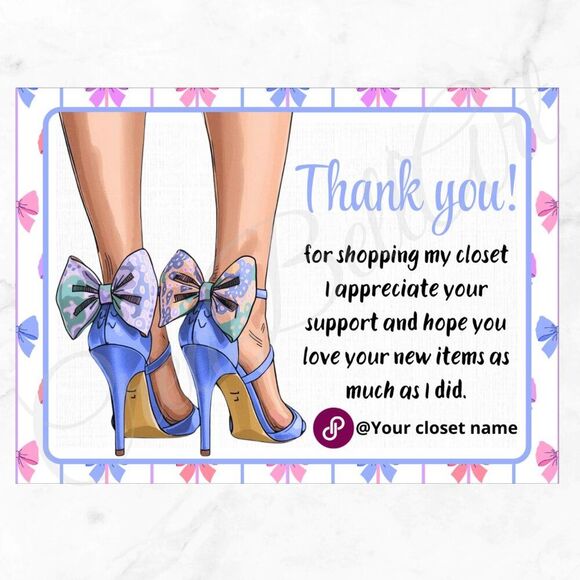 100 Pack High Heels Thank You Insert Cards - Small Business Card 4" x 3" - Picture 3 of 8